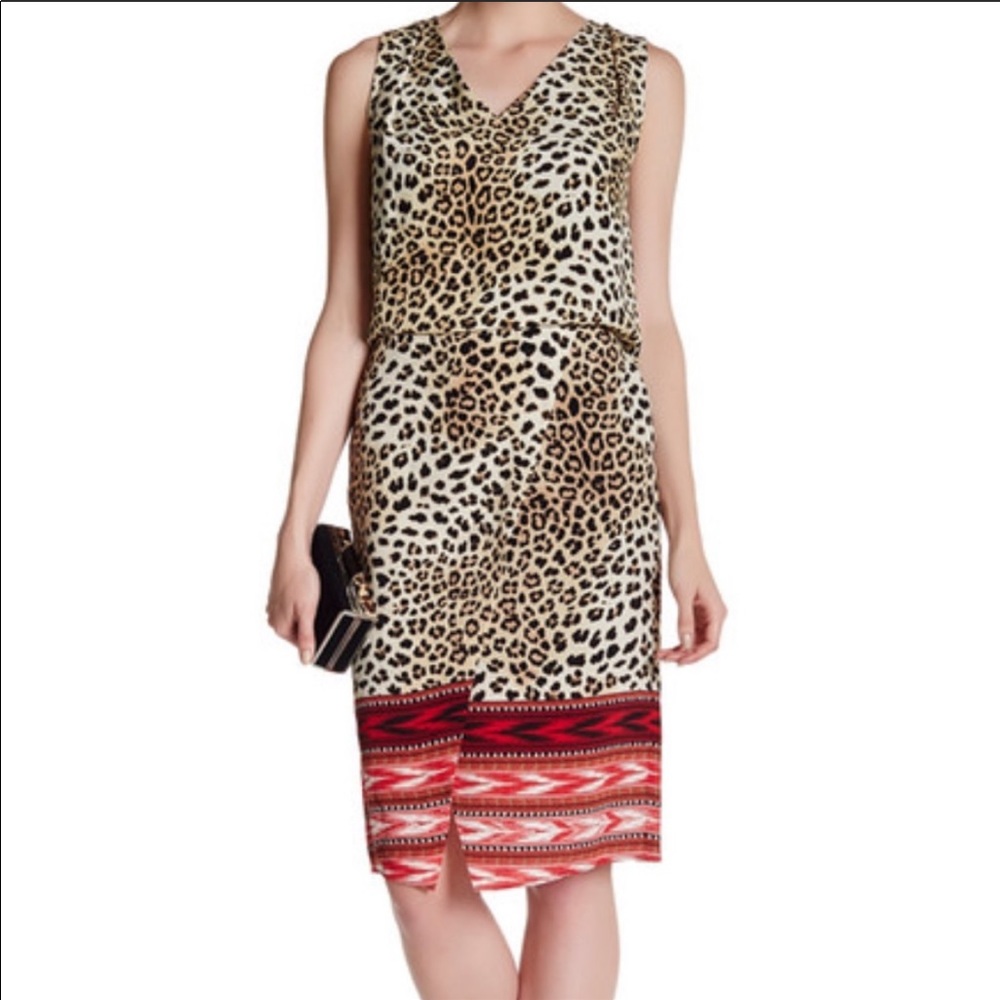 Kobi Halperin Livia leopard sleeveless silk dress